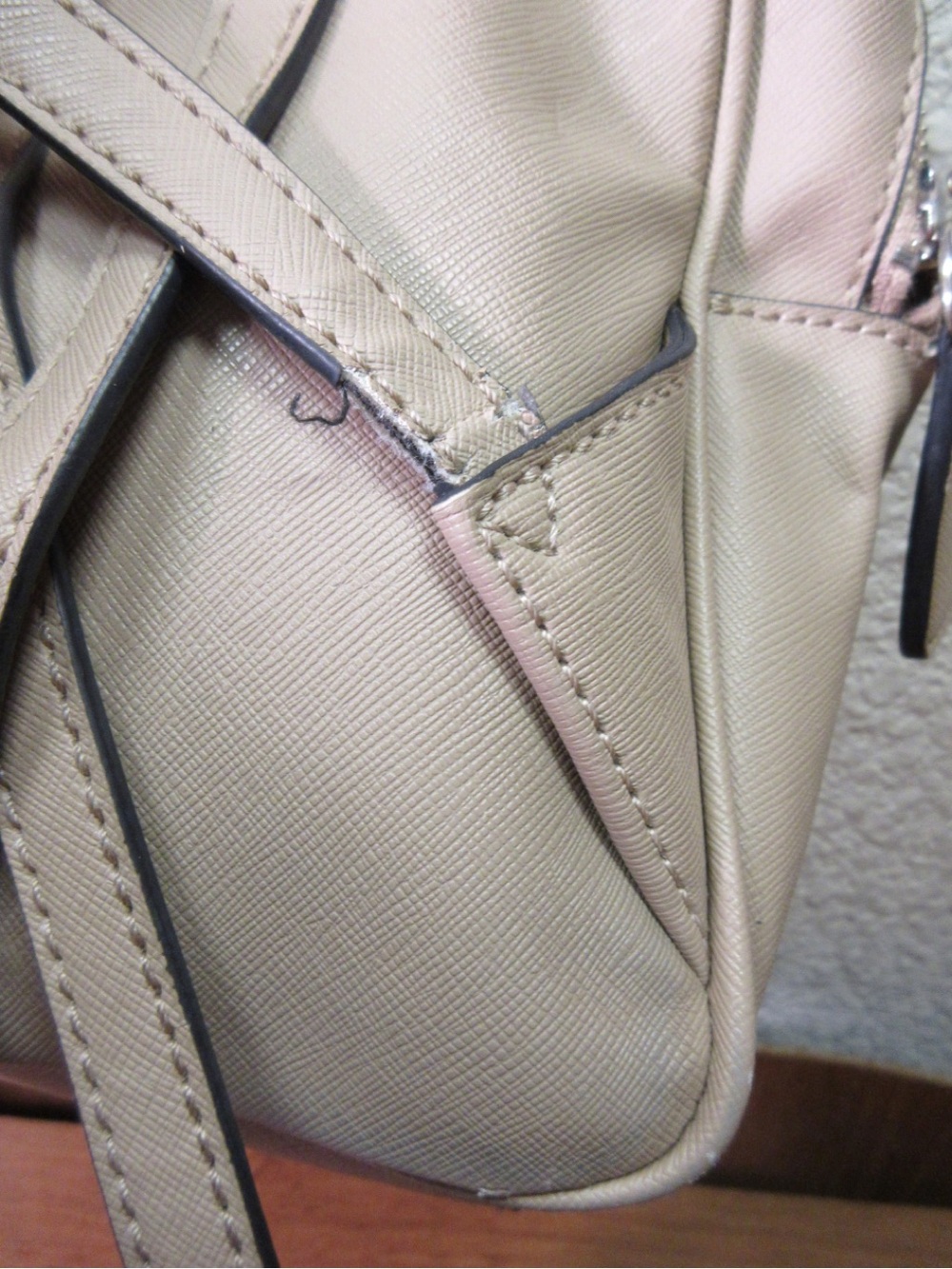 GUESS Beige/Cream Mini Backpack with Front Zip Pocket - Picture 11 of 12